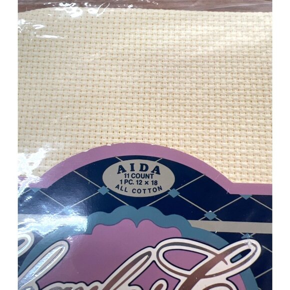 Charles Craft Aida 11 Count Cross Stitch Fabric 12" X 18" All Cotton Cream - Picture 2 of 2